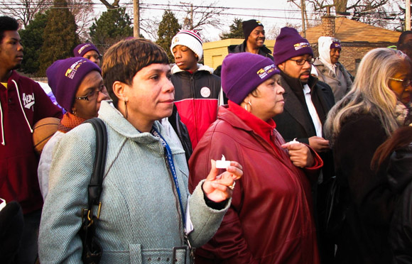 SEIU home care worker Cynthia Youngblood spoke out against the neighborhood gun violence that almost took her daughter's life.