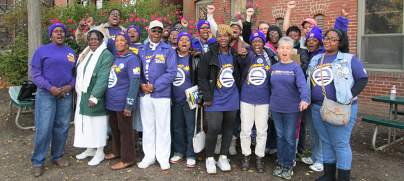 Workers celebrating a night of victory!