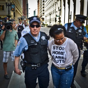 Gilda Brown, SEIU Healthcare Member, arrested while protesting home care cuts   