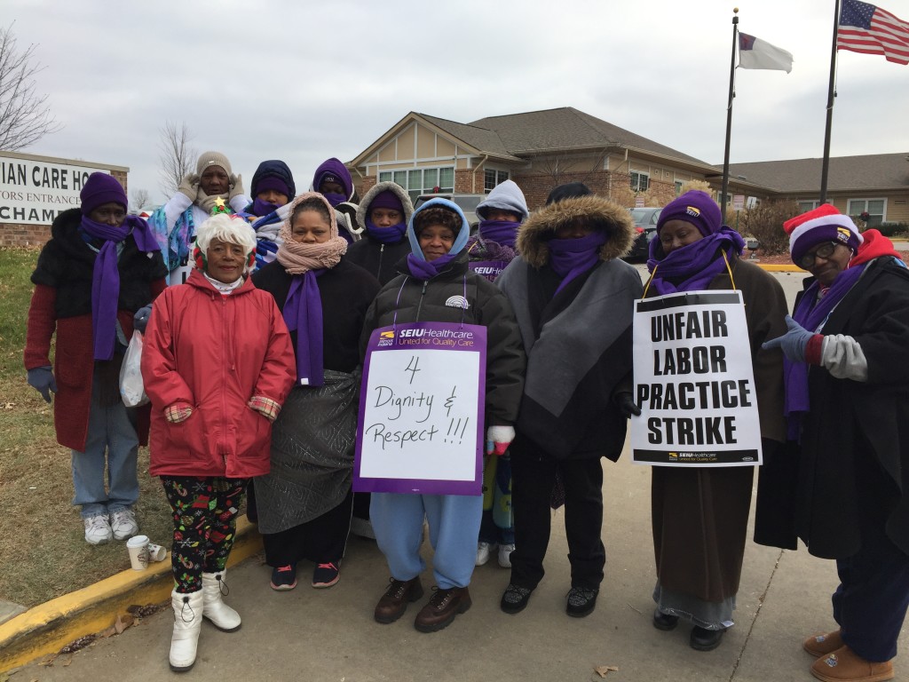 Day 14 of Christian Care Nursing Home strike, Thursday, Dec. 14th. 