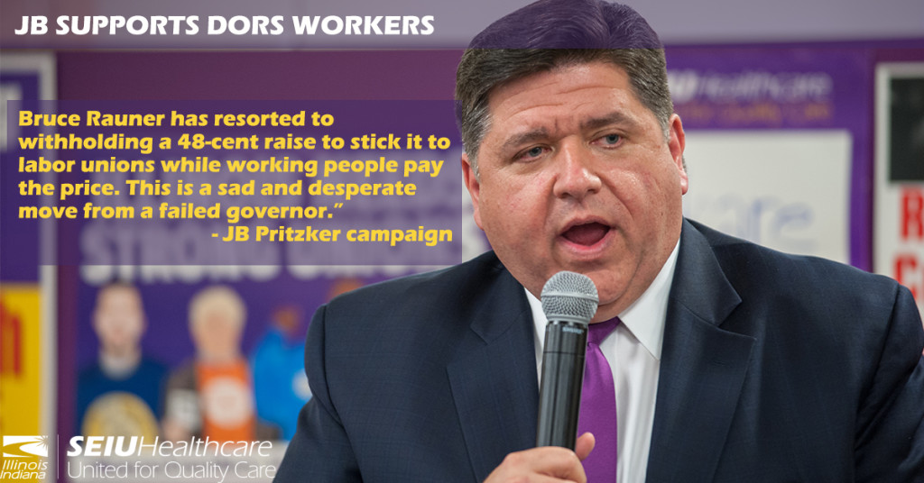 On Sept 6th, the Pritzker campaign put out a statement blasting Governor Rauner for witholding 48 cent raises from PAs.