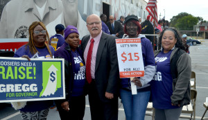 John Gregg with SEIU Members, October 22 2016