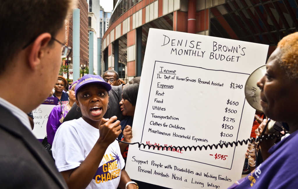 Denise Brown, home care worker, talks about how she manages to get by on poverty wages.  