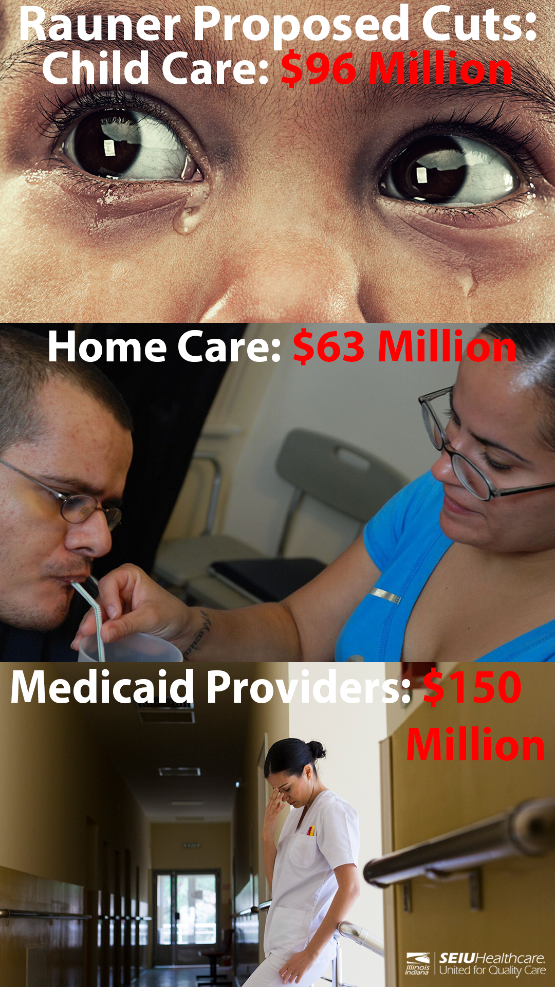 Rauner Budget Cuts Graphics 3 in one home care medicaid child care instagram