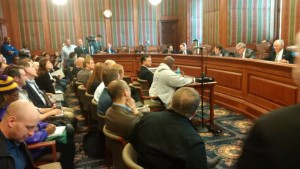 Robert Brown testifying in front of the Senate City & Municipal Government Committee about HB1193-1194.