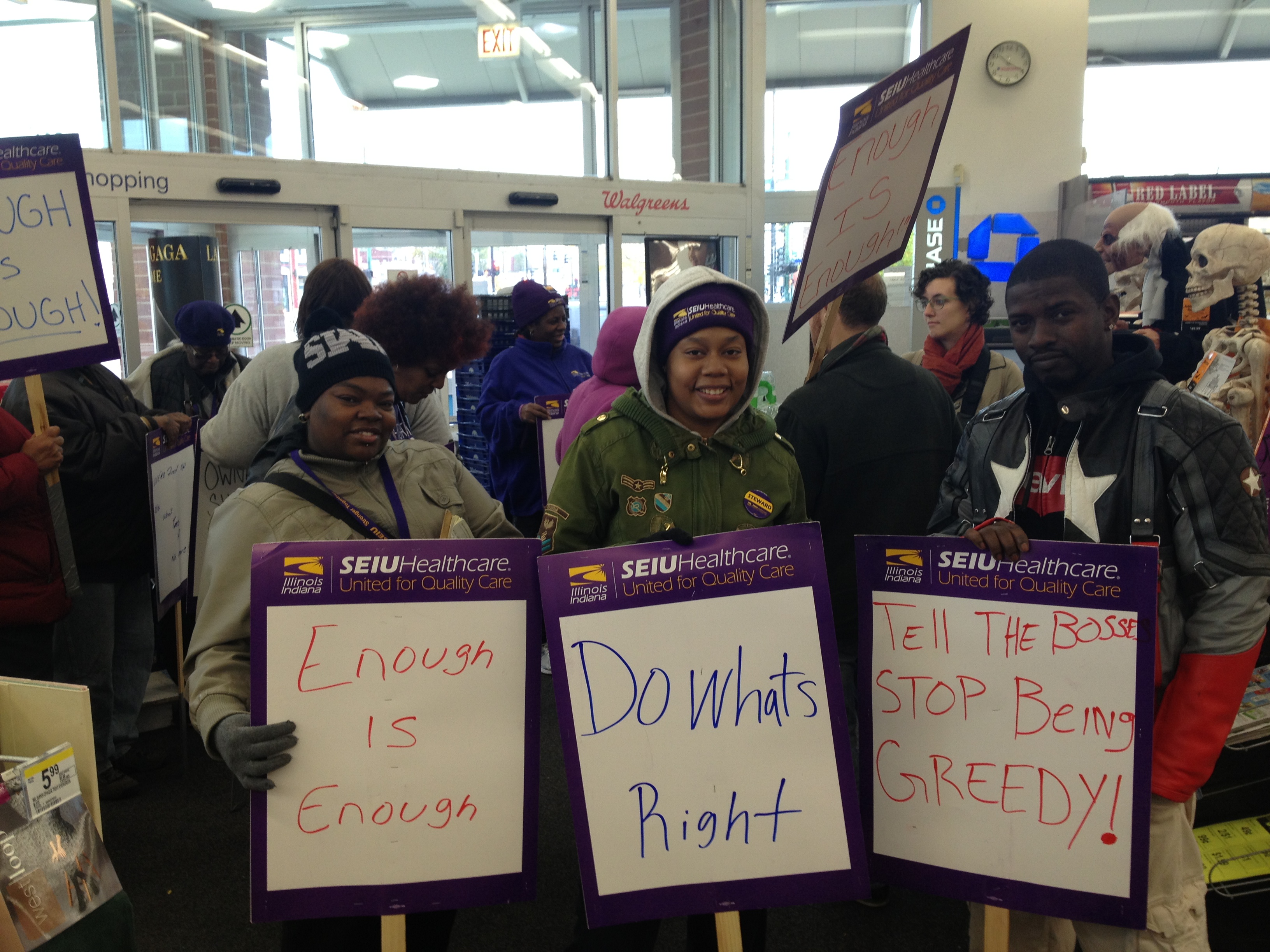 South Side of Chicago: workers call on Walgreens CEO to support the fair tax, Nov. 1, 2013