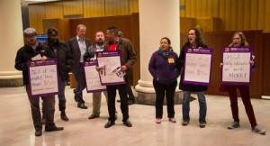 We joined forces with the Fight for 15, demanding a meeting with Peter McNitt, YMCA of Metro Chicago board chair and Vice Chair of BMO Harris Bank.