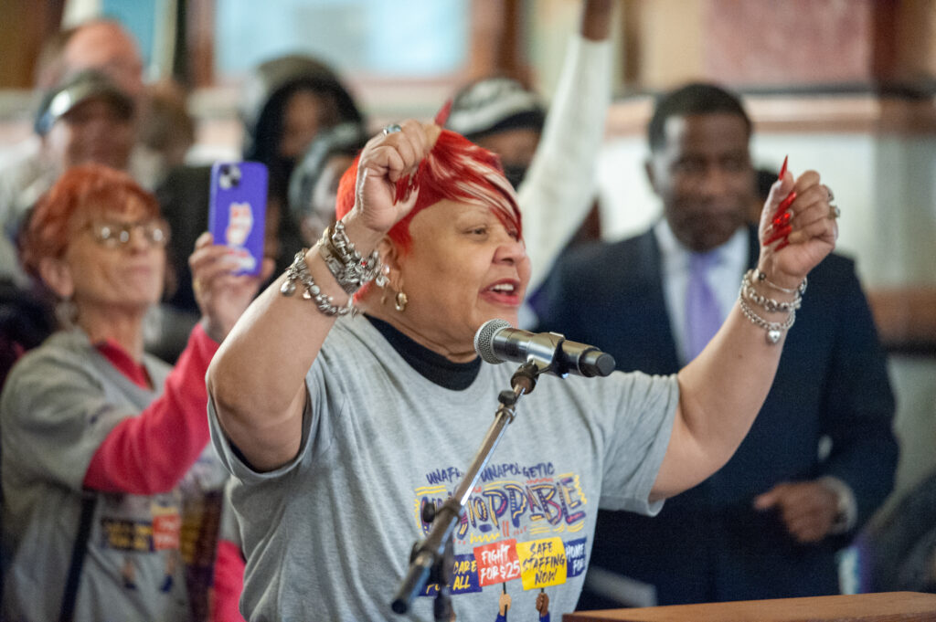 Margaret at capitol rally